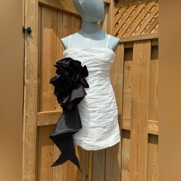 🆕 AJE 🧿 NWOT Potion Spiral Mini Dress, White / Black - Sz AU 10 US 6 - Picture 2 of 15